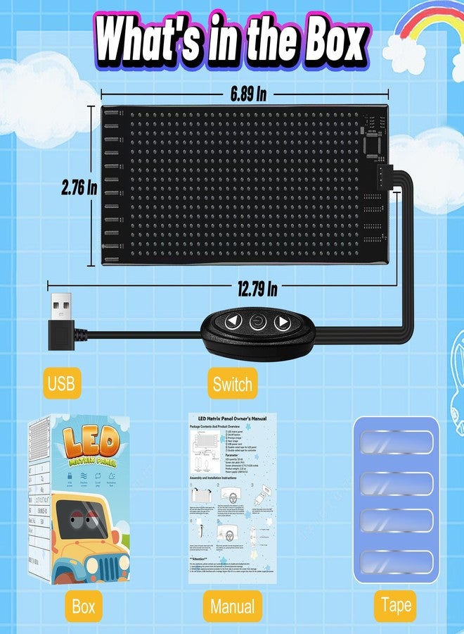 ANPABO LED Display Screen for Kids Ride On Car, LED Sign Compatible with ANPABO Licensed Mercedes-Benz G63, Flexible Display w/10 Dynamic Patterns & Texts, 5V USB Powered, Gift-Ready (7''x3'') - Image 5